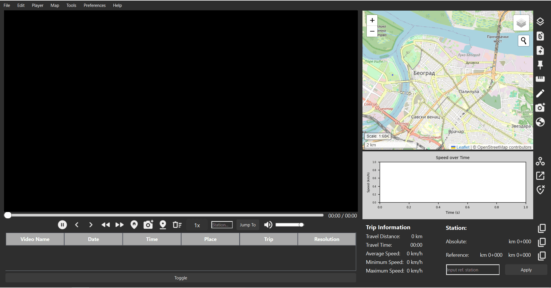 Real-time synchronization of dashcam video playback with GPS data displayed on interactive map, showing vehicle position, speed, and route visualization for road safety inspections